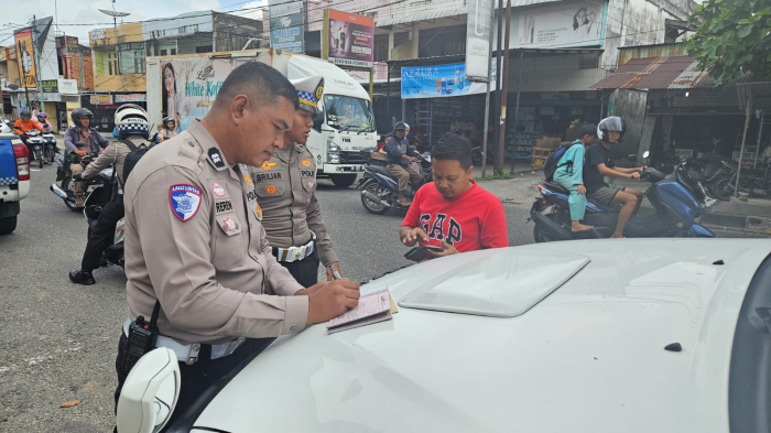 Polres Kampar: Peneguran Aturan TNKB Berjalan di Bangkinang  
