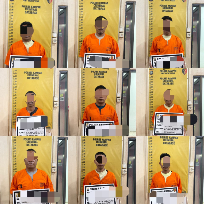 Polres Kampar Tangkap Sembilan Pelaku Penganiayaan di Desa Sinama Nenek