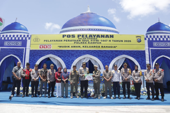 Kapolres Kampar Tinjau Langsung Posko Mudik, Pastikan Kesiapan Personel dan Distribusikan