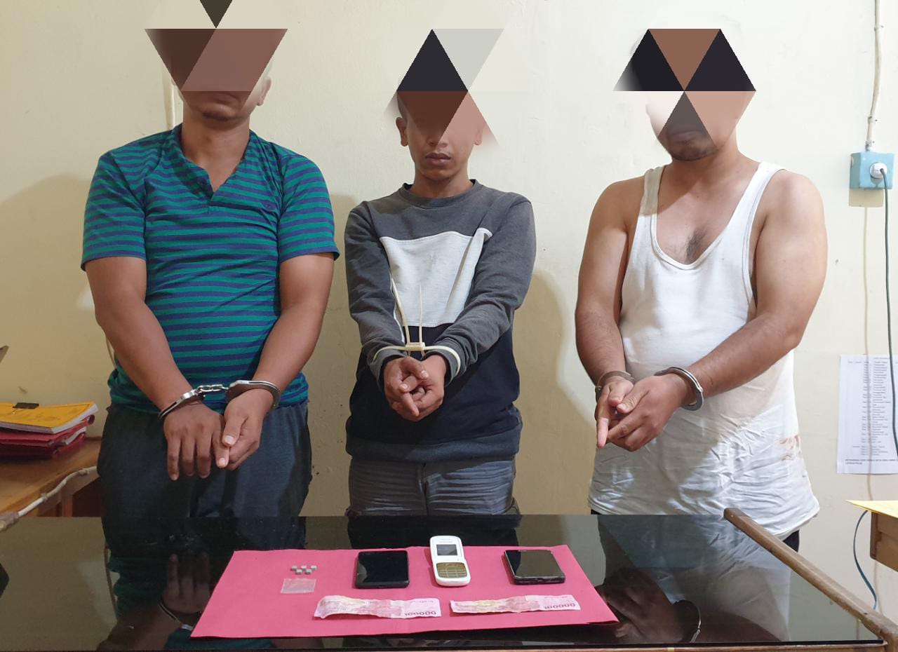 Unit Reskrim Polsek Bukit Kapur Amankan 3 orang Pemuda Penyalahguna Narkotika