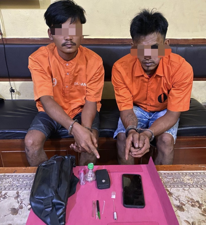 Dua Pelaku Narkoba di Gulung Polsek Tapung Hulu