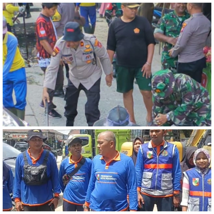 Jelang Ramadan 1447 H, Kapolsek Binawidya Pimpin Goro di Pasar Baru Panam Pekanbaru