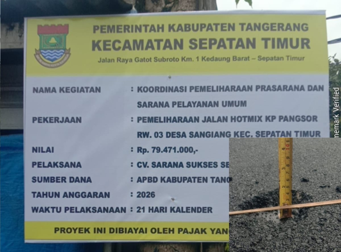 Proyek Jalan Hotmix Pangsor Diduga Kurangi Ketebalan, Camat Bungkam