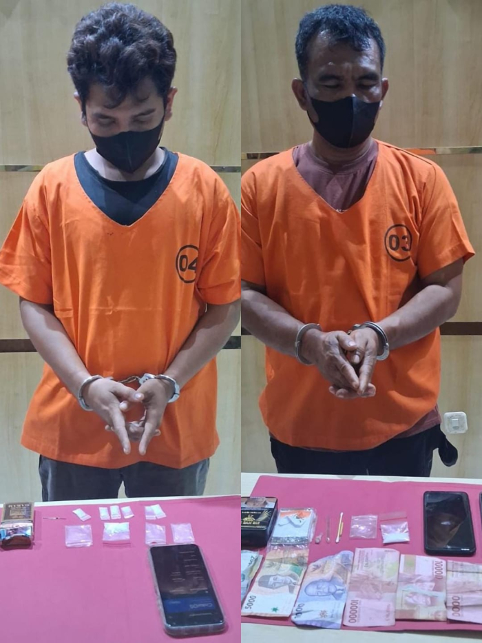 Polsek Perhentian Raja Tangkap Dua Pelaku Narkoba di Desa Hangtuah