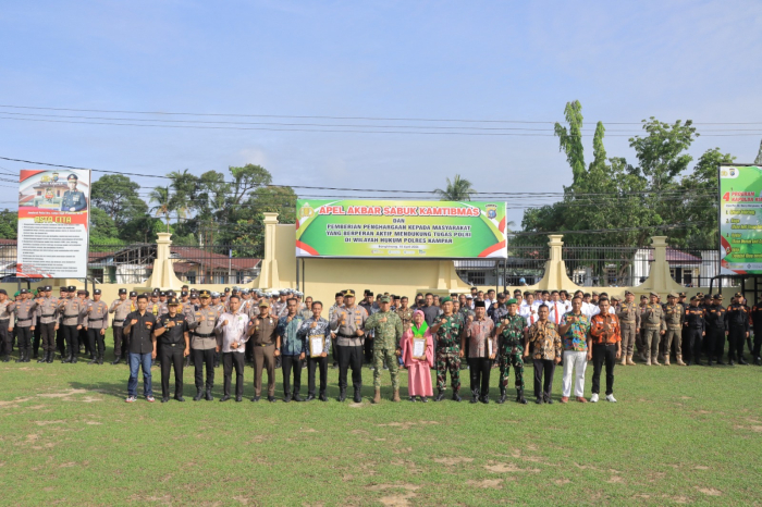 Polres Kampar Gelar Apel Akbar Sabuk Kamtibmas, Apresiasi Masyarakat Pendukung Keamanan