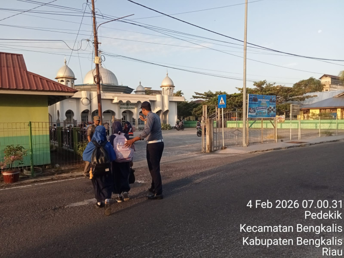 Dishub Bengkalis Bersama Satpol PP dan Satlantas Lakukan Pengaturan Lalu Lintas di Lingkungan Sekolah