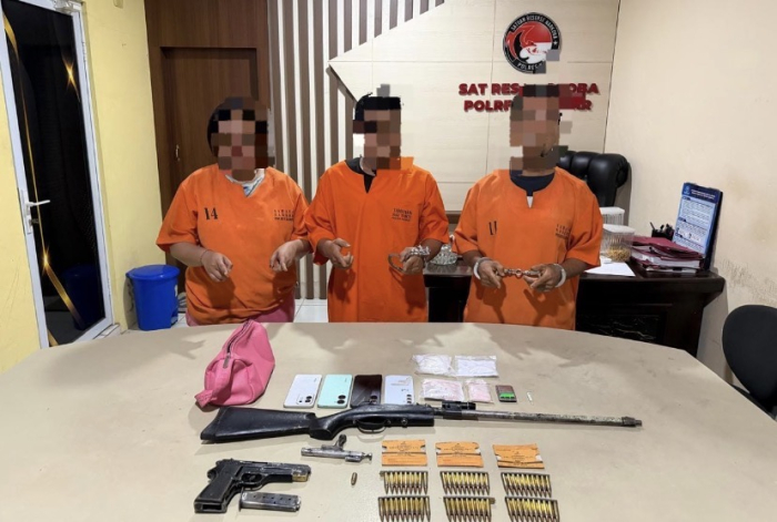 3 Pelaku Narkoba Diamankan, Polisi Sita 106 Gram Sabu Plus Senjata Rakitan