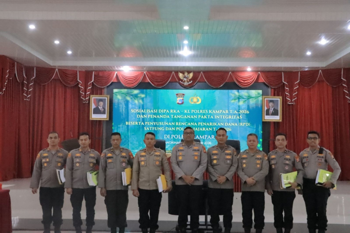 Polres Kampar Gelar Sosialisasi DIPA 2026,Tandatangani Pakta Integritas, Kapolres: Komitmen Bersama Wujudkan Polri yang Presisi